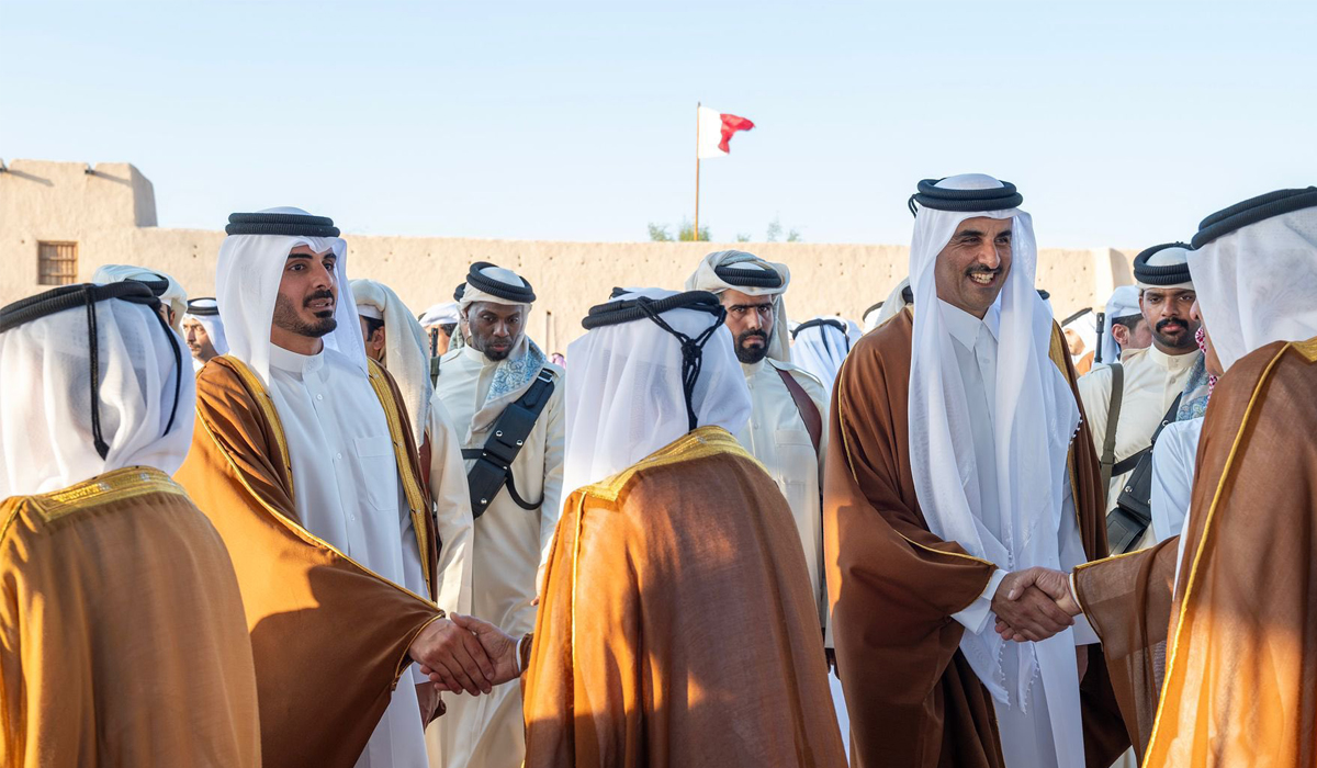 Amir, Father Amir Receive Well-wishers on Marriage of Sheikh Khalifa bin Hamad